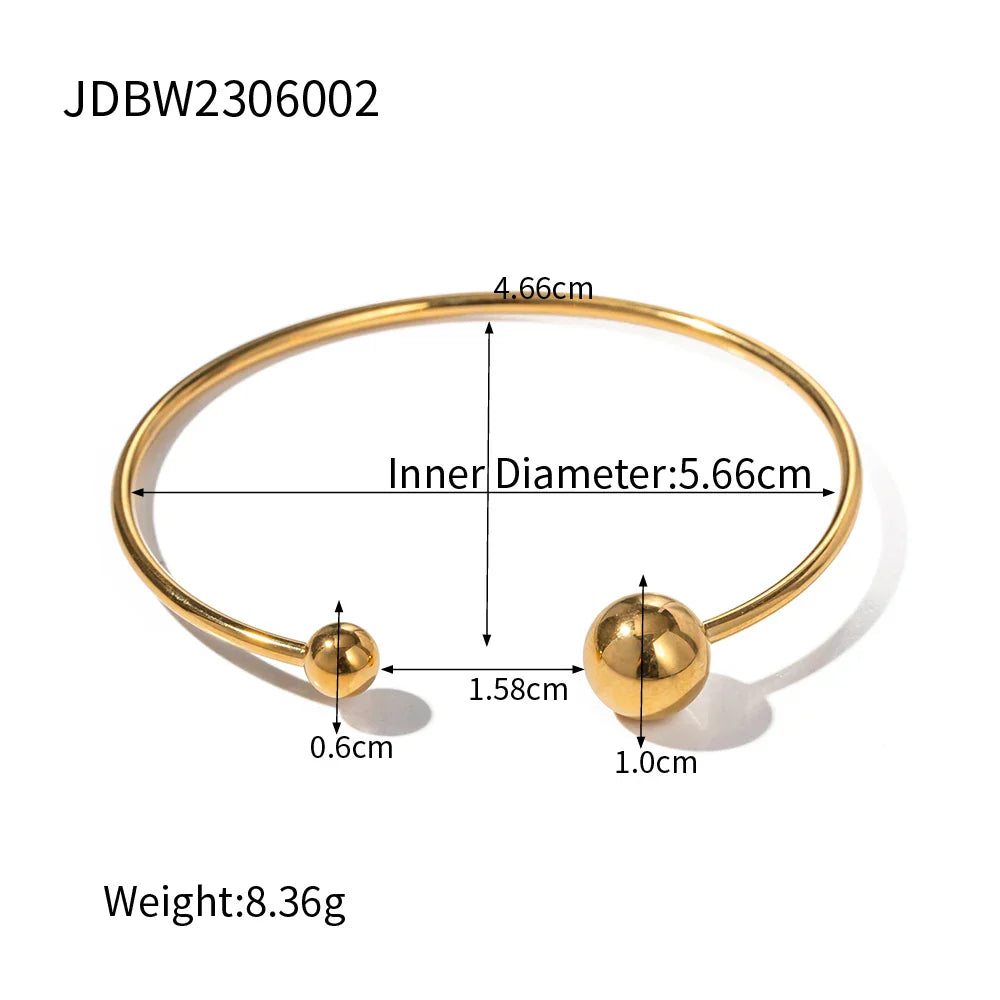 Pulseira Unissex de Aço Inoxidável Dourada Moderna