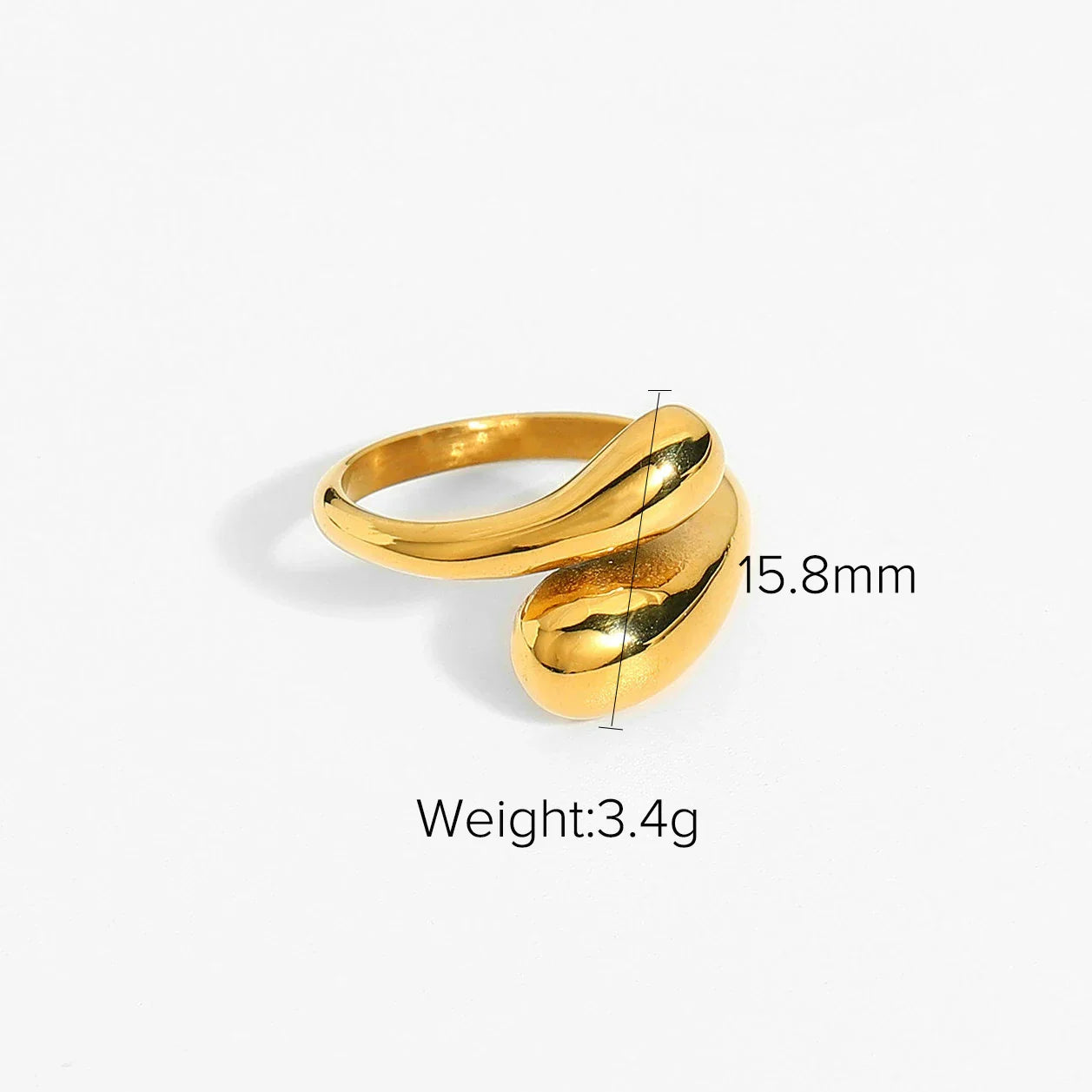 Anel de Ouro 18k Feminino Ajustável Elegante