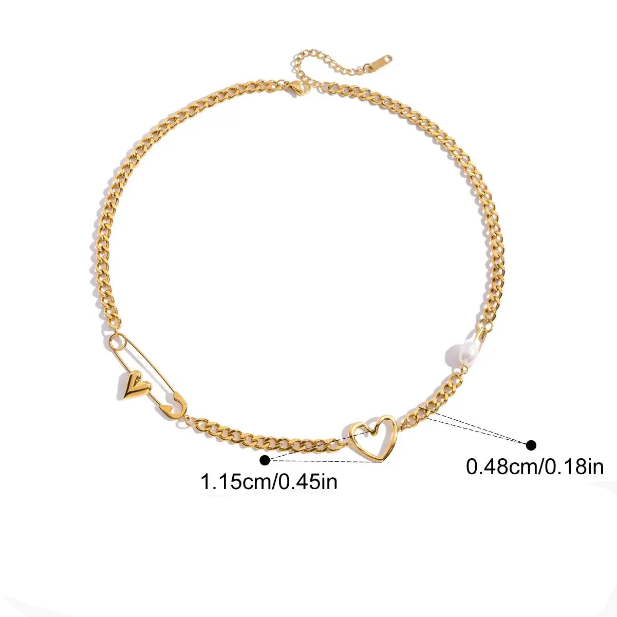 Colar Coração de Ouro 18k com Pérola