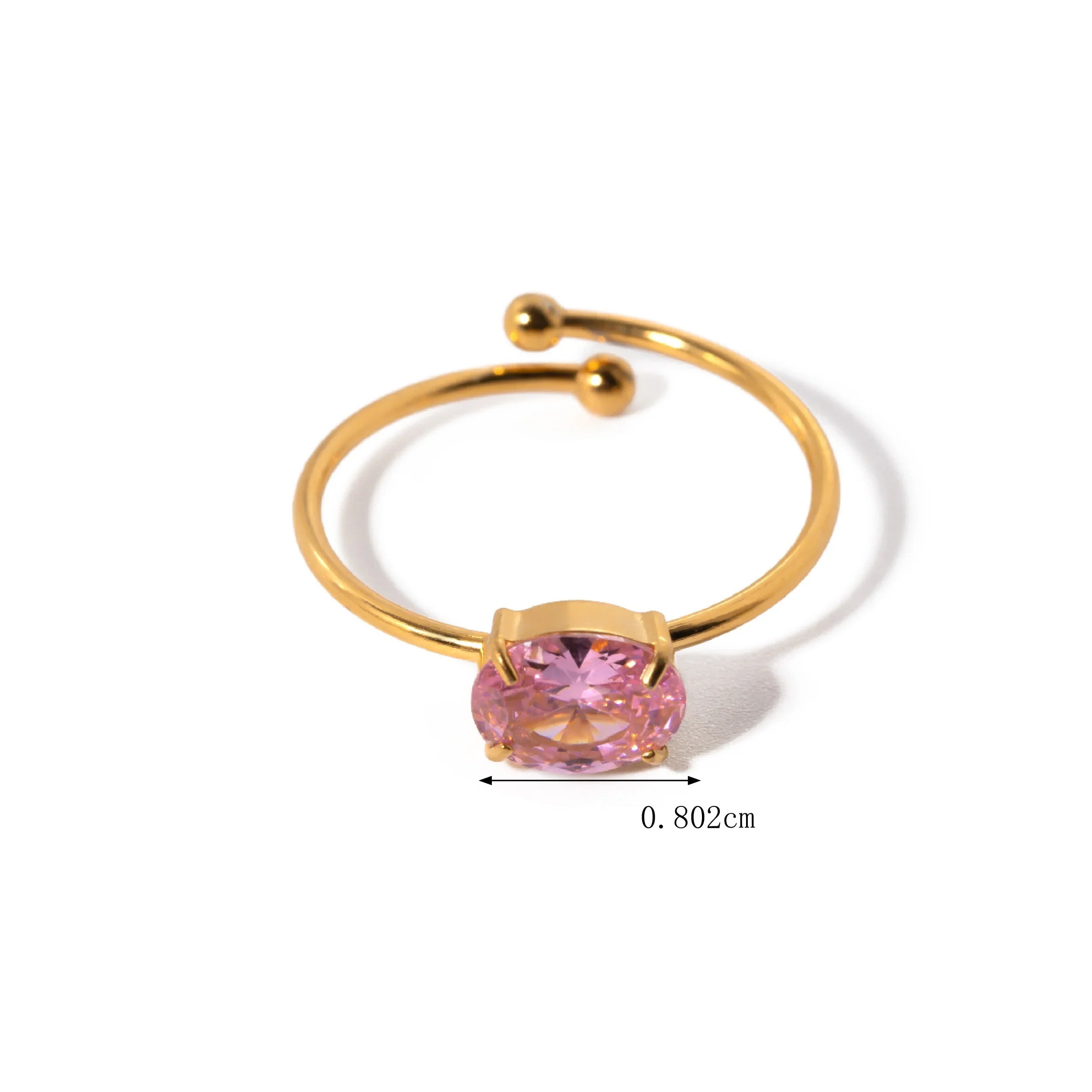 Anel Aço Inoxidável Ouro 18k com Zircônia