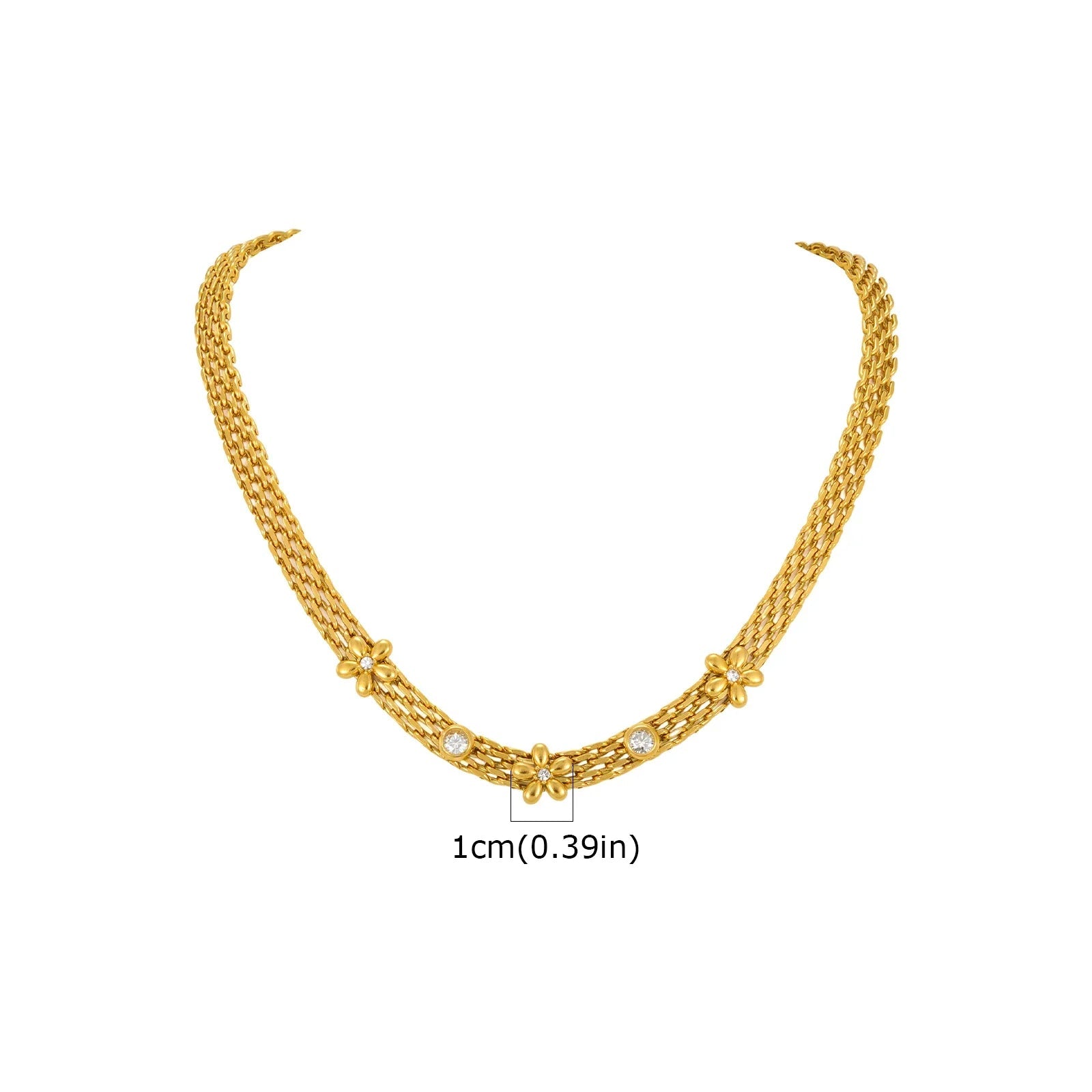 Colar Choker de Margarida em Aço Inoxidável