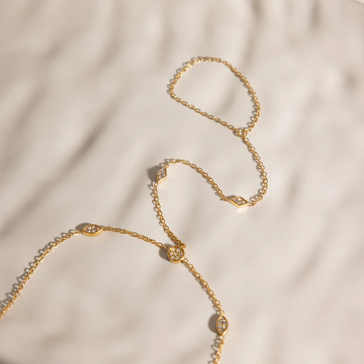 Pulseira de cristal delicada Youthway para mulheres, pulseira minimalista de aço inoxidável banhada a ouro 18K, joias da moda, presente
