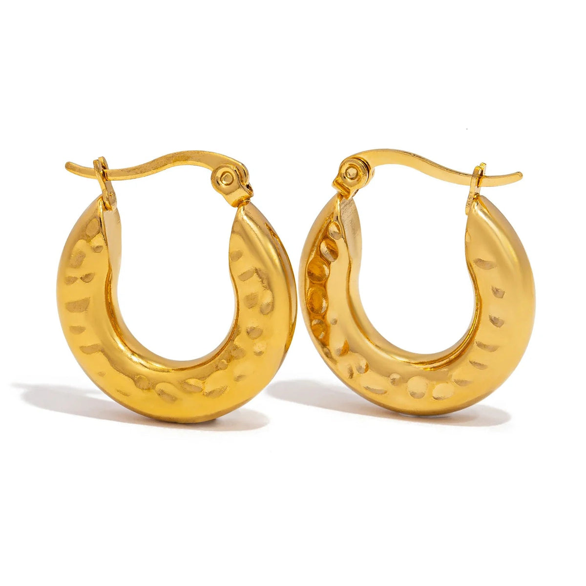 UHBINYCA Surface Pit Shape Oval Fashion Brincos para mulheres joias à prova d'água de aço inoxidável