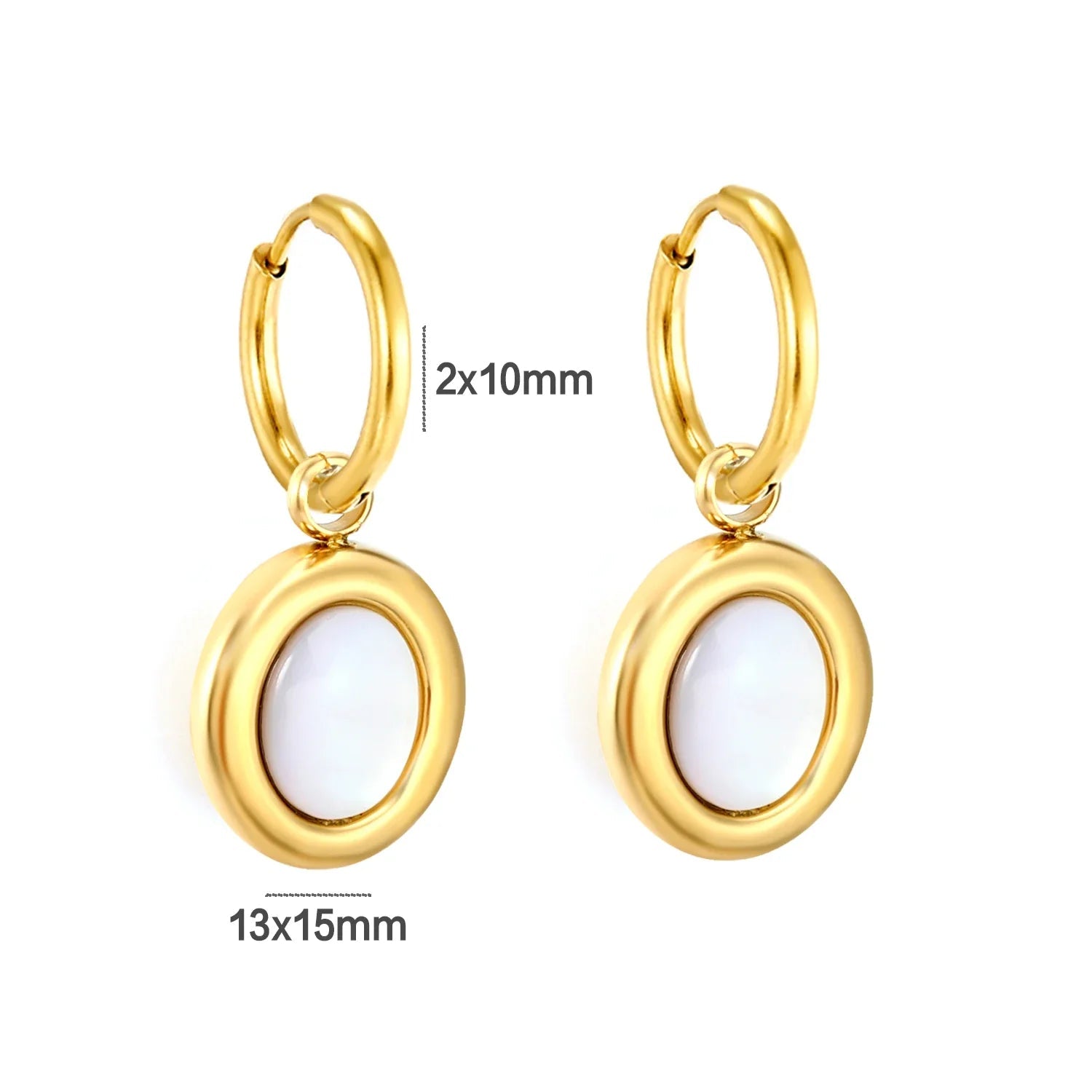 Brinco de Ouro Feminino Delicado Concha Oval
