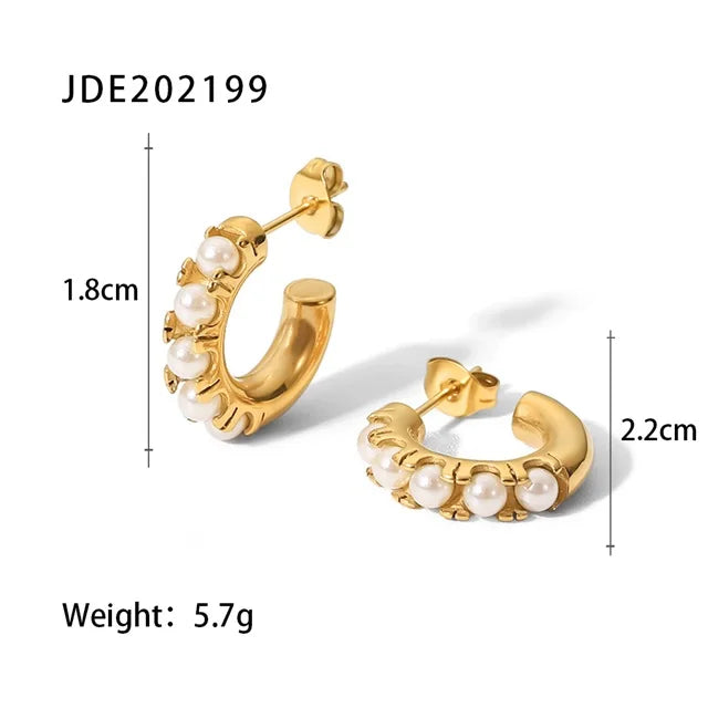 Brinco de Ouro 18k Feminino Pérola Elegante
