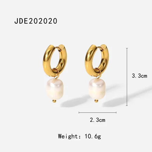 Brinco de Ouro Feminino Pérola Elegante