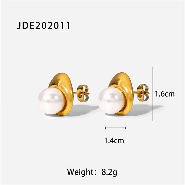 Brinco de Ouro Feminino Pérola Elegante