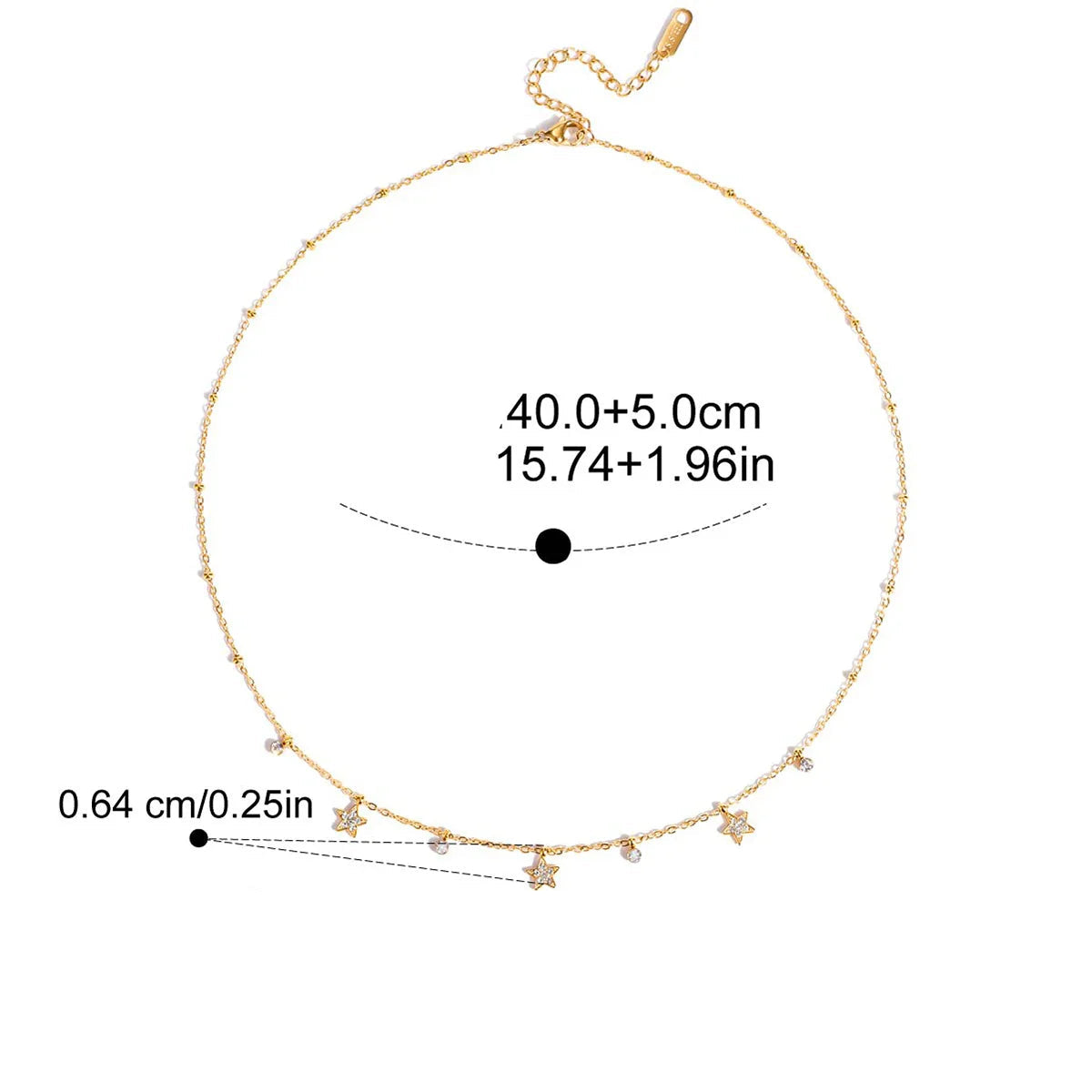 Colar Estrela em Ouro 18k com Zircão