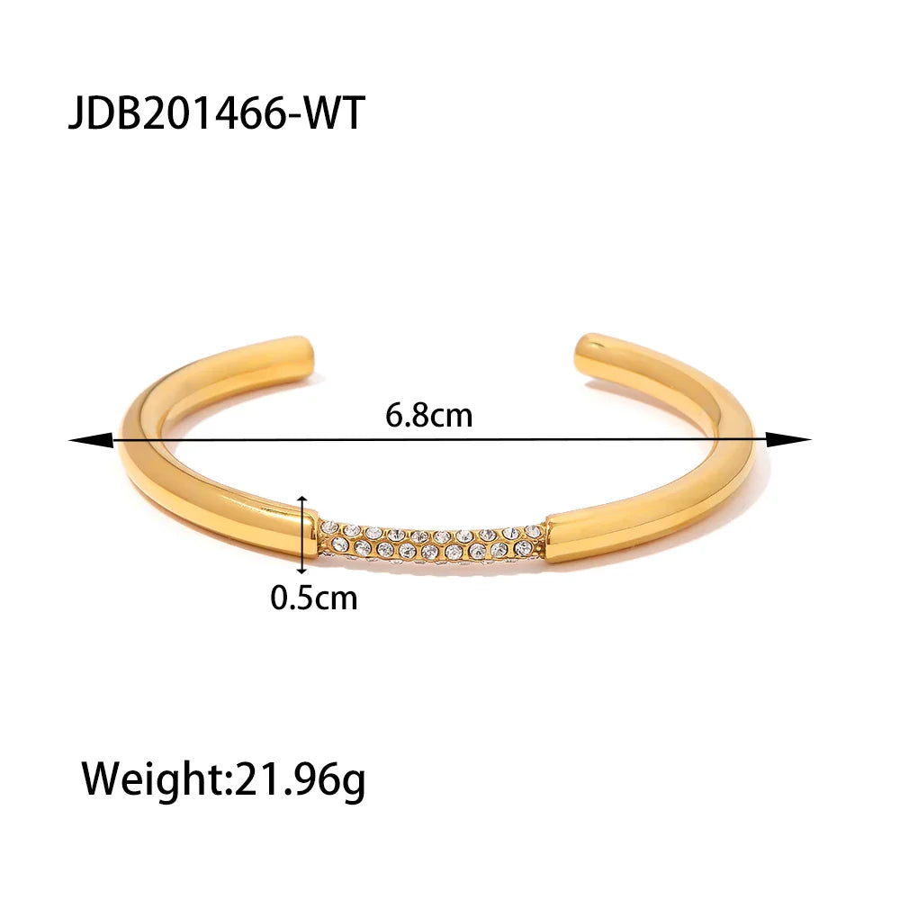 Pulseira Unissex de Aço Inoxidável Dourada Moderna