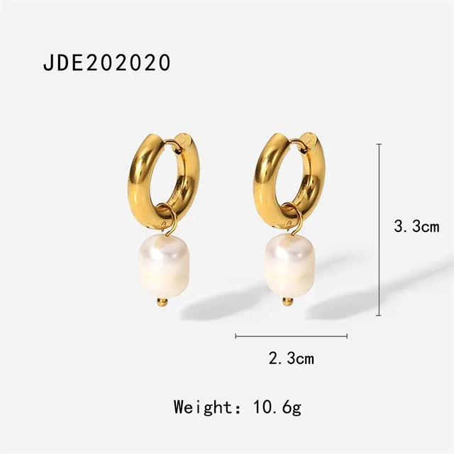 Brinco de Ouro Feminino com Pérola de Água Doce