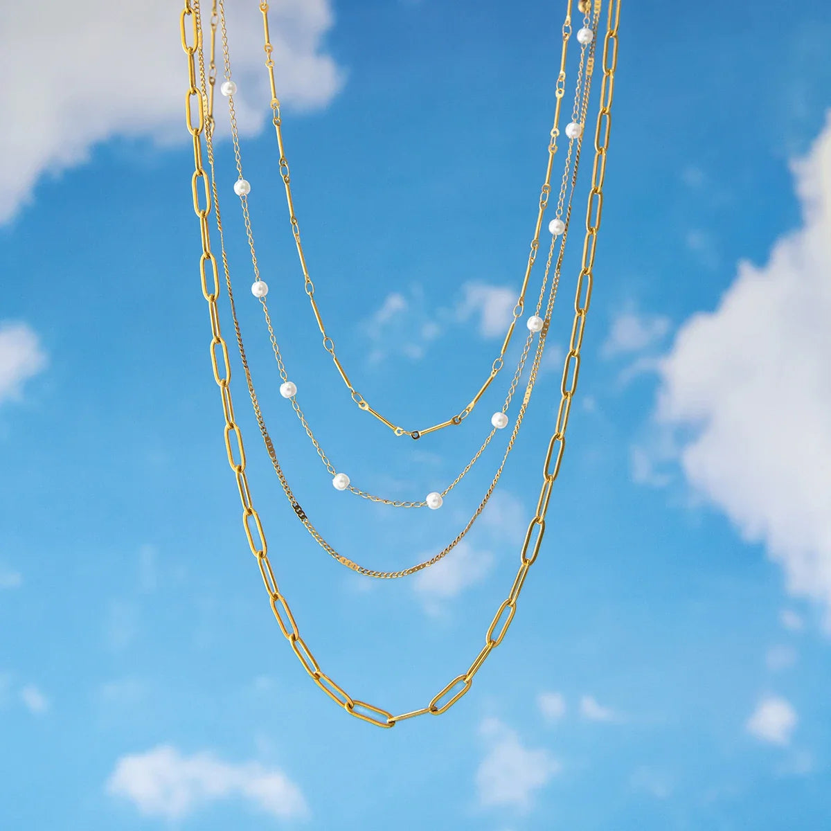 Youthway natural pérola charme pingente colar para diy combinando estilo oceano colar dourado de aço inoxidável verão jóias artesanais