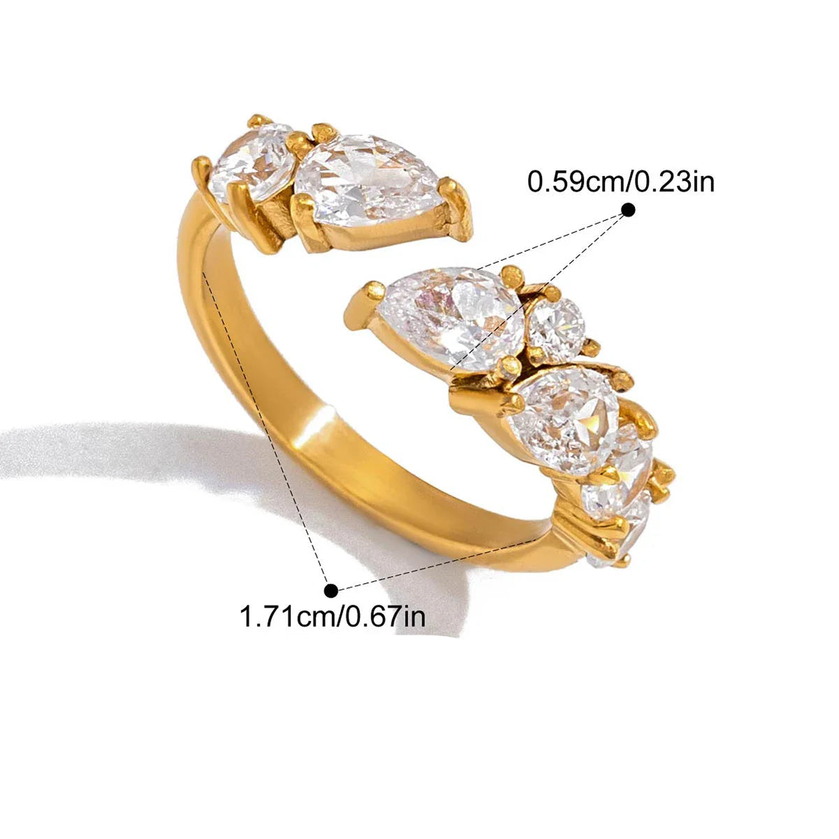 Anel de Ouro 18k com Cristal de Zircônia