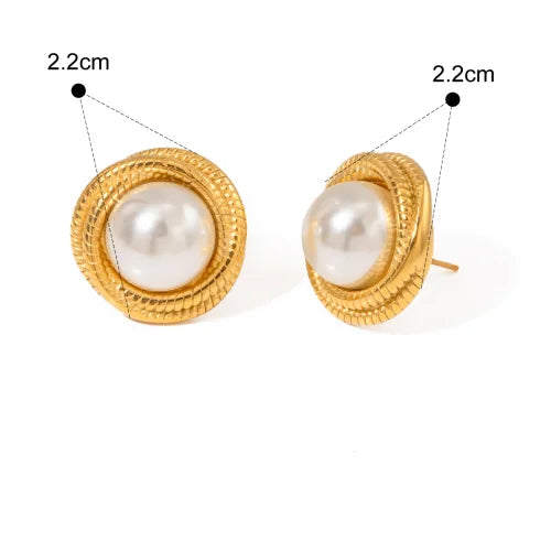 Brinco de Ouro Feminino Pérola Elegante