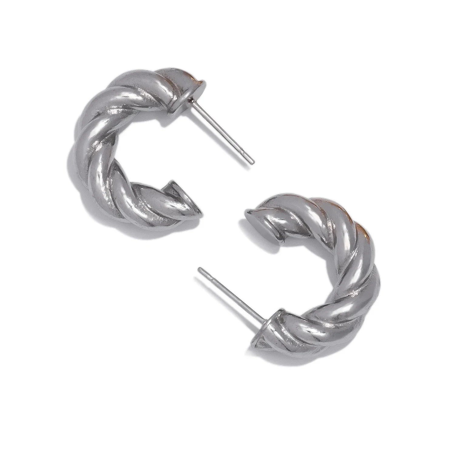 Brinco Argola Feminino Torcido Aço Inox