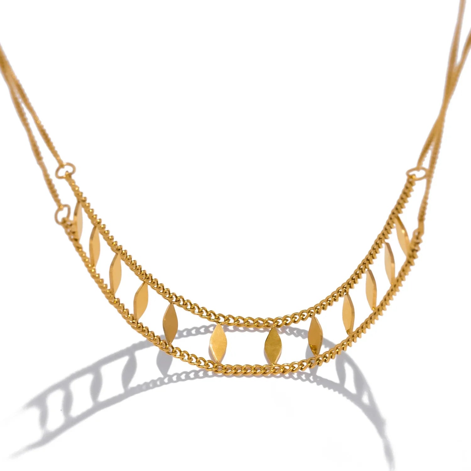 Colar Choker de Diamantes em Aço Inoxidável Banhado a Ouro 18K Hipoalergênico, Corrente Sexy para Festas, Joia Feminina