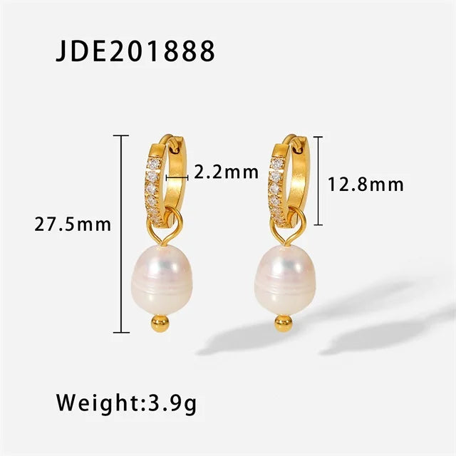 Brinco de Ouro Feminino Pérola Elegante