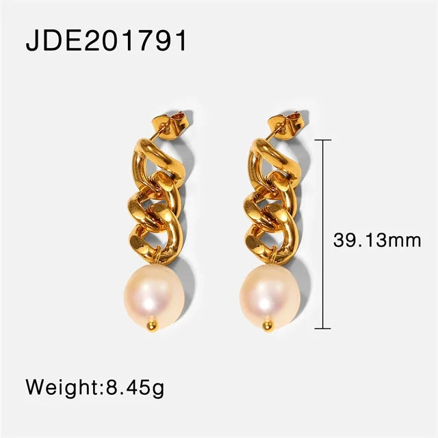 Brinco de Ouro Feminino Pérola Elegante