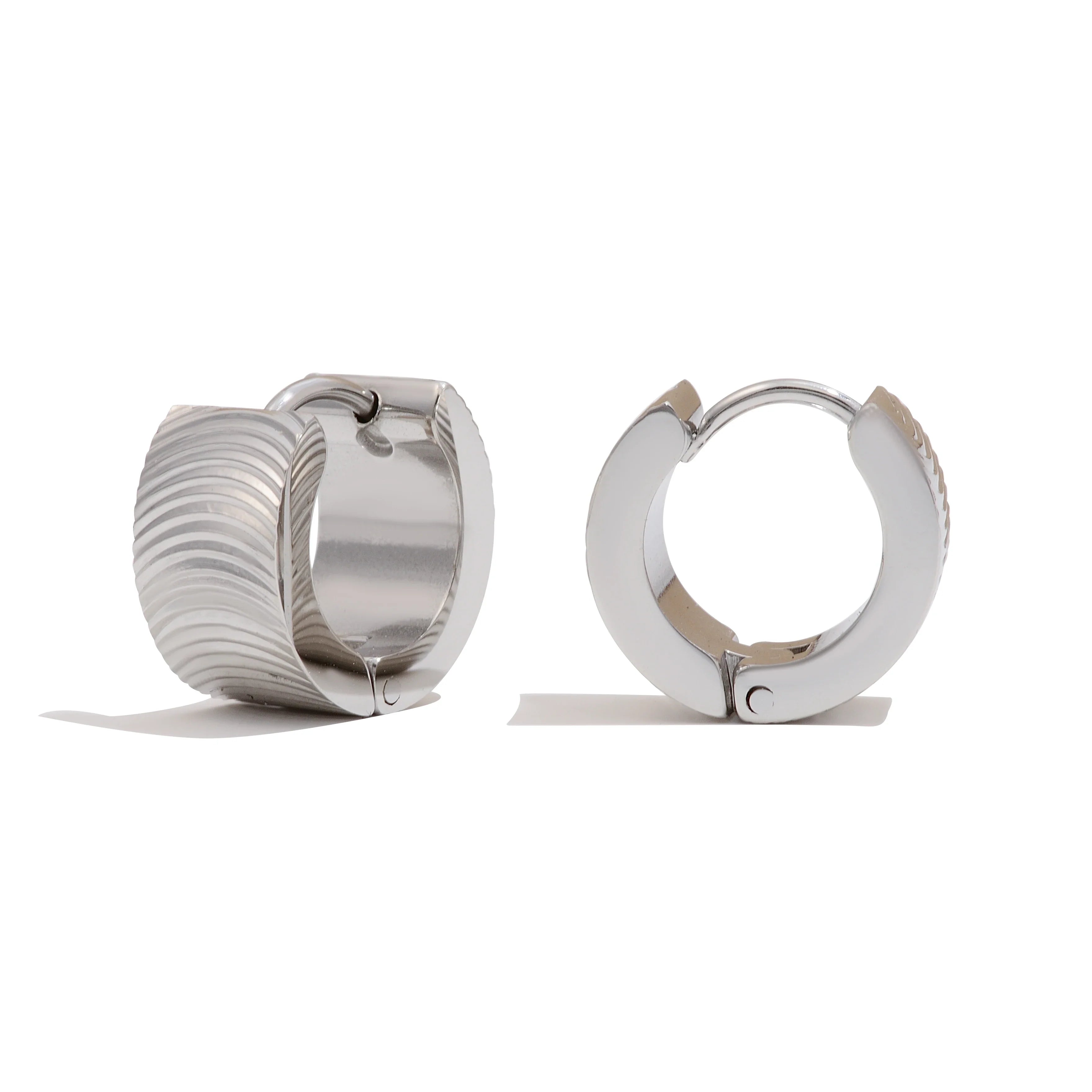 Brinco de Ouro 18k Feminino Clássico Listrado