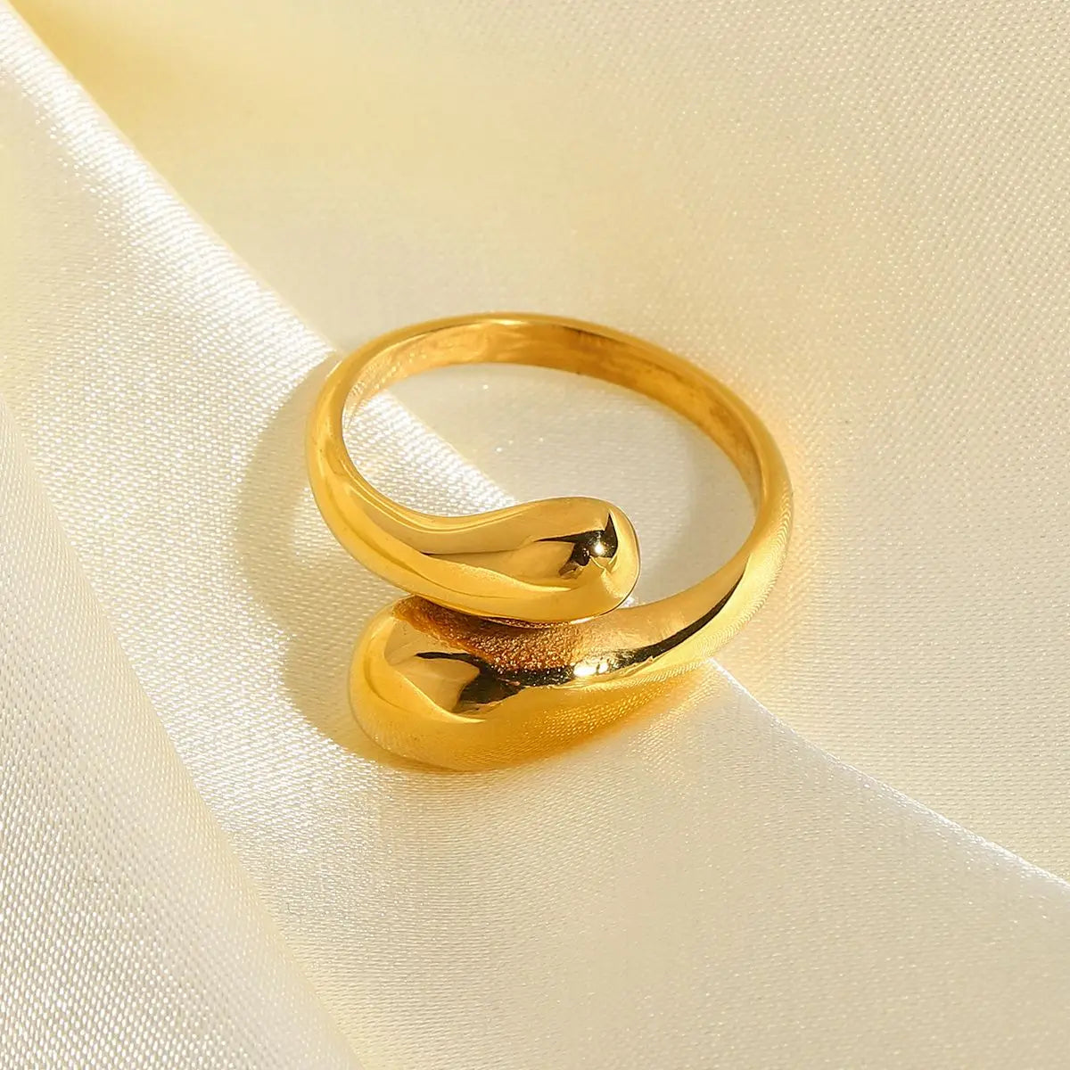 18k banhado a ouro 316l aço inoxidável chunky anéis para mulheres cruz ajustável aberto anéis jóias acessórios