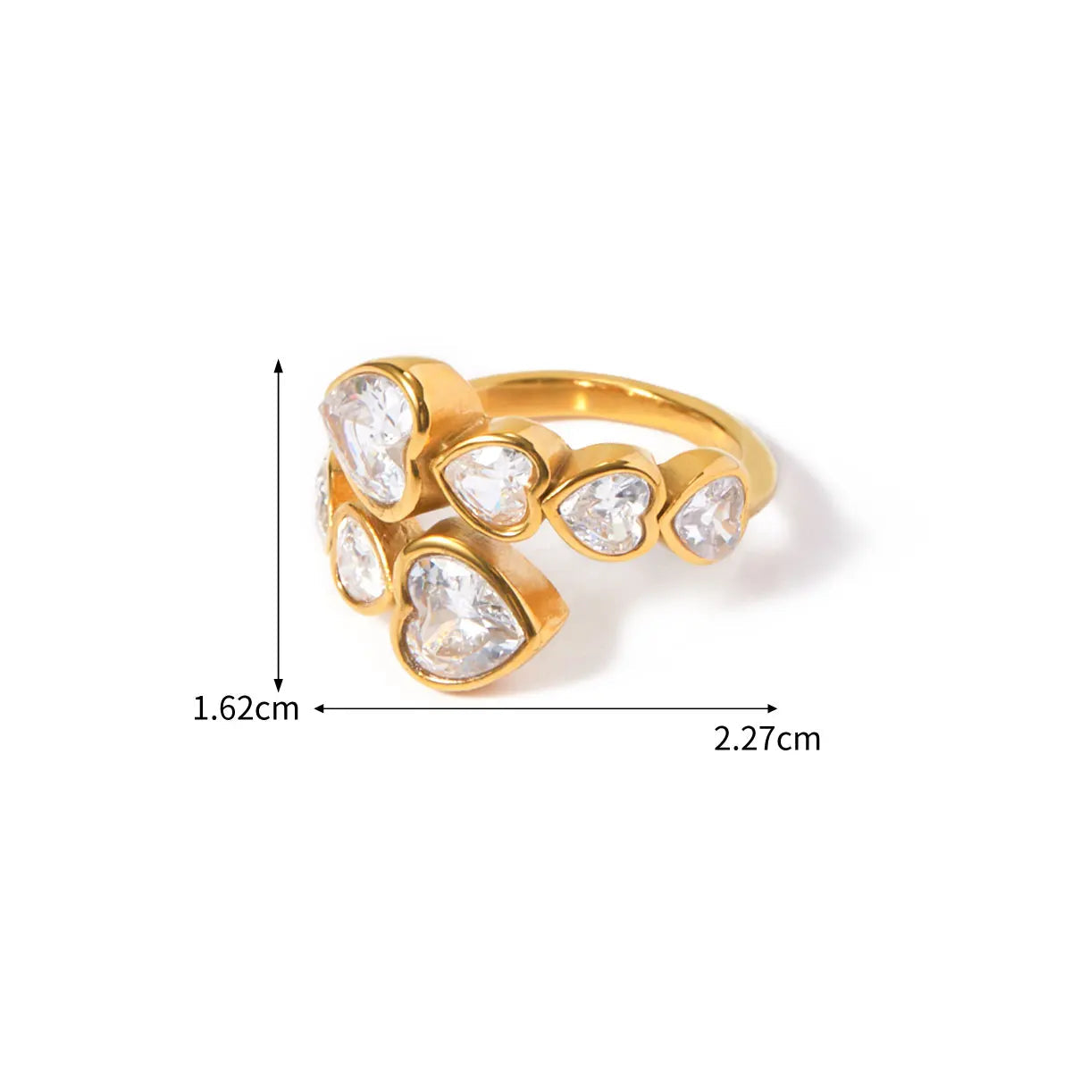 Anéis Geométricos de Zircônia Banhados a Ouro 18k