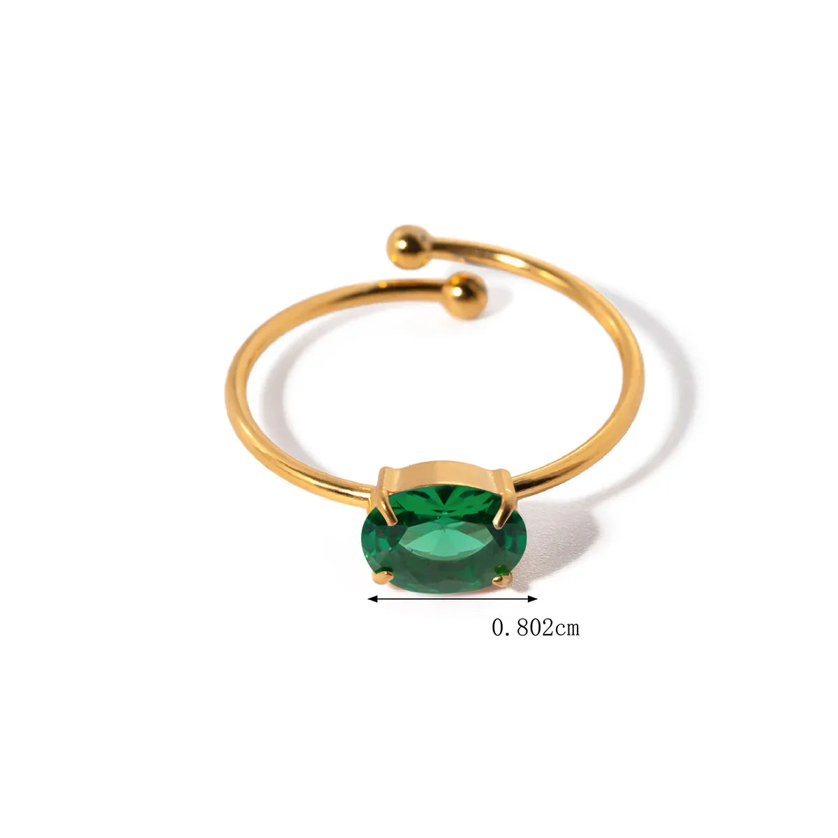Anel Aço Inoxidável Ouro 18k com Zircônia