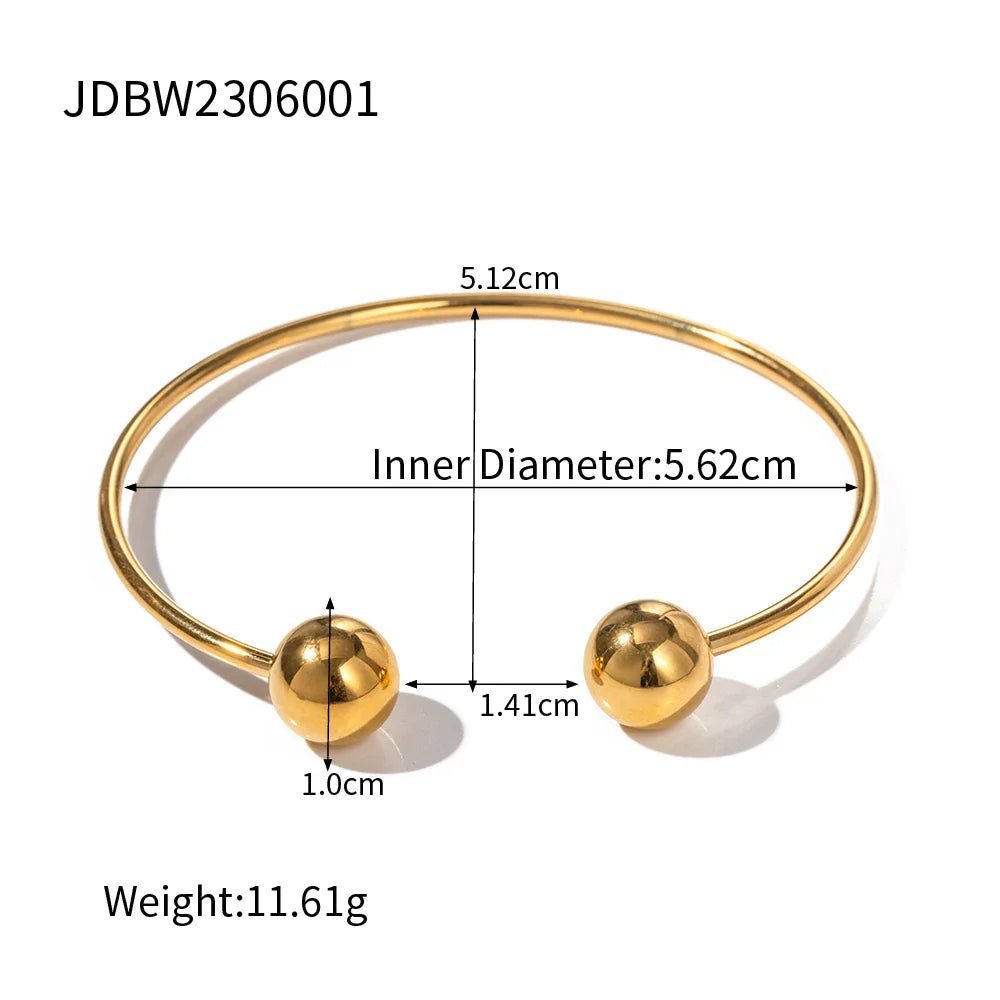 Pulseira Unissex de Aço Inoxidável Dourada Moderna