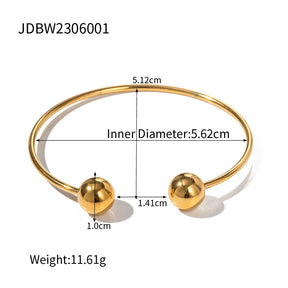 Pulseira Unissex de Aço Inoxidável Dourada Moderna