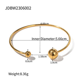 Pulseira Unissex de Aço Inoxidável Dourada Moderna