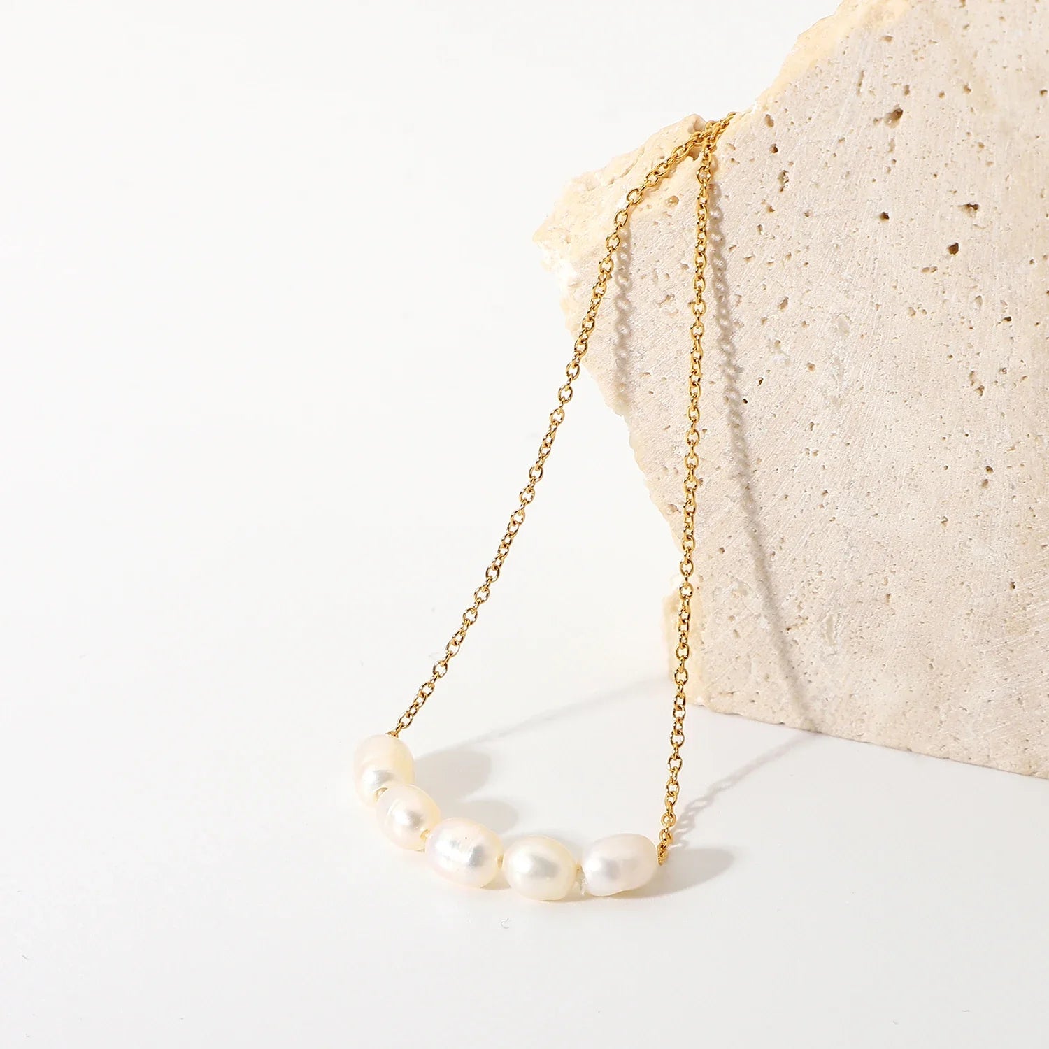 Barroco de água doce pérola pingente colar para mulher 18k banhado a ouro aço inoxidável gargantilha colar festa jóias