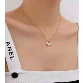 Tarnish Free Shell Mermaid Tail Pearl Colar Pingente para Mulheres e Meninas, Gargantilha de Aço Inoxidável, Presentes Jóias