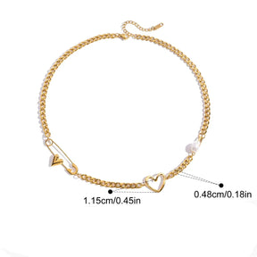 Colar Coração de Ouro 18k com Pérola