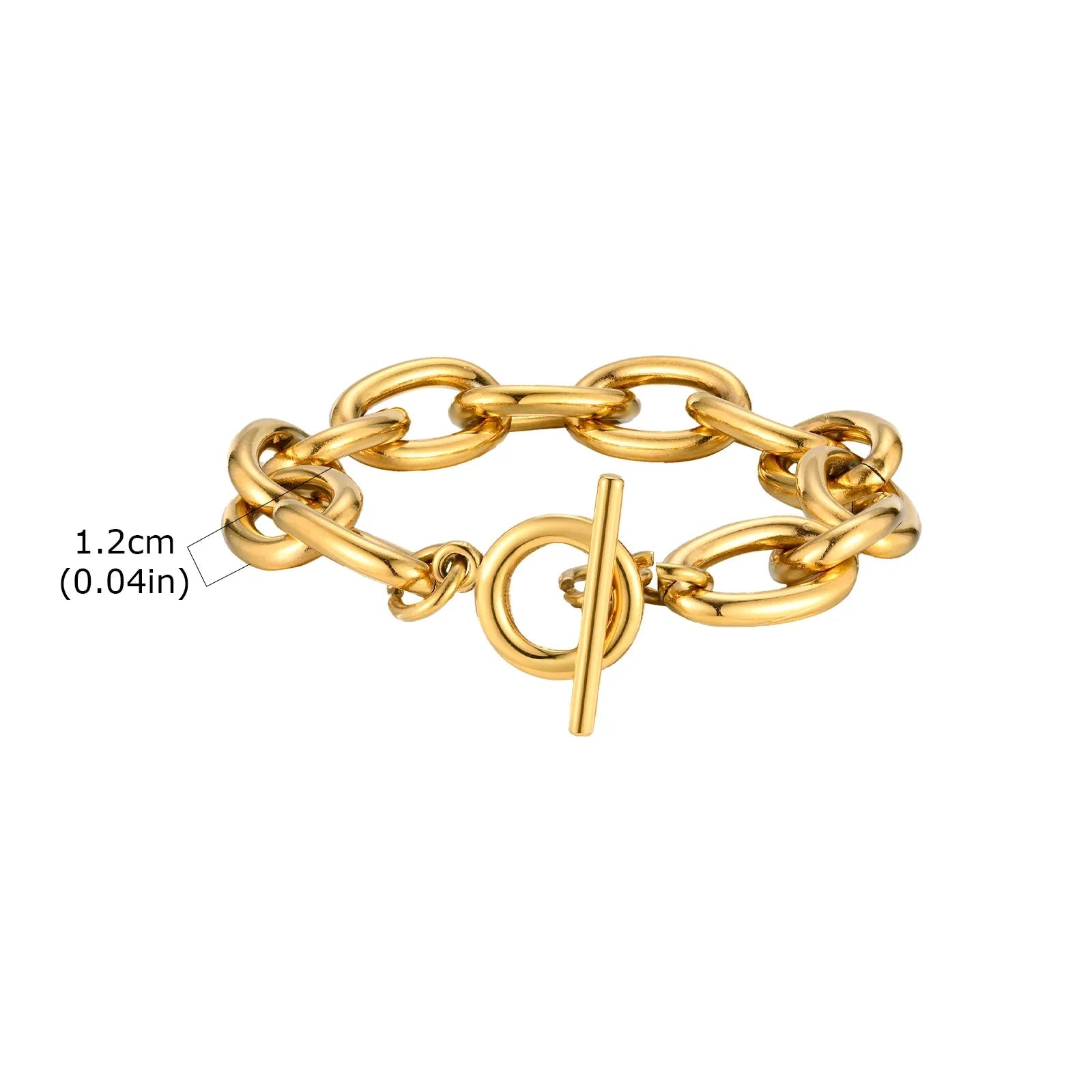 Pulseira de Aço Inoxidável com Fecho T Elegante