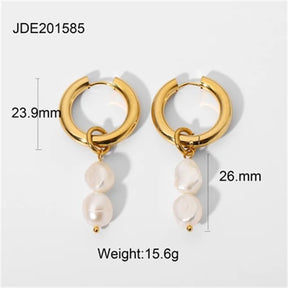 Brinco de Ouro Feminino Pérola Elegante