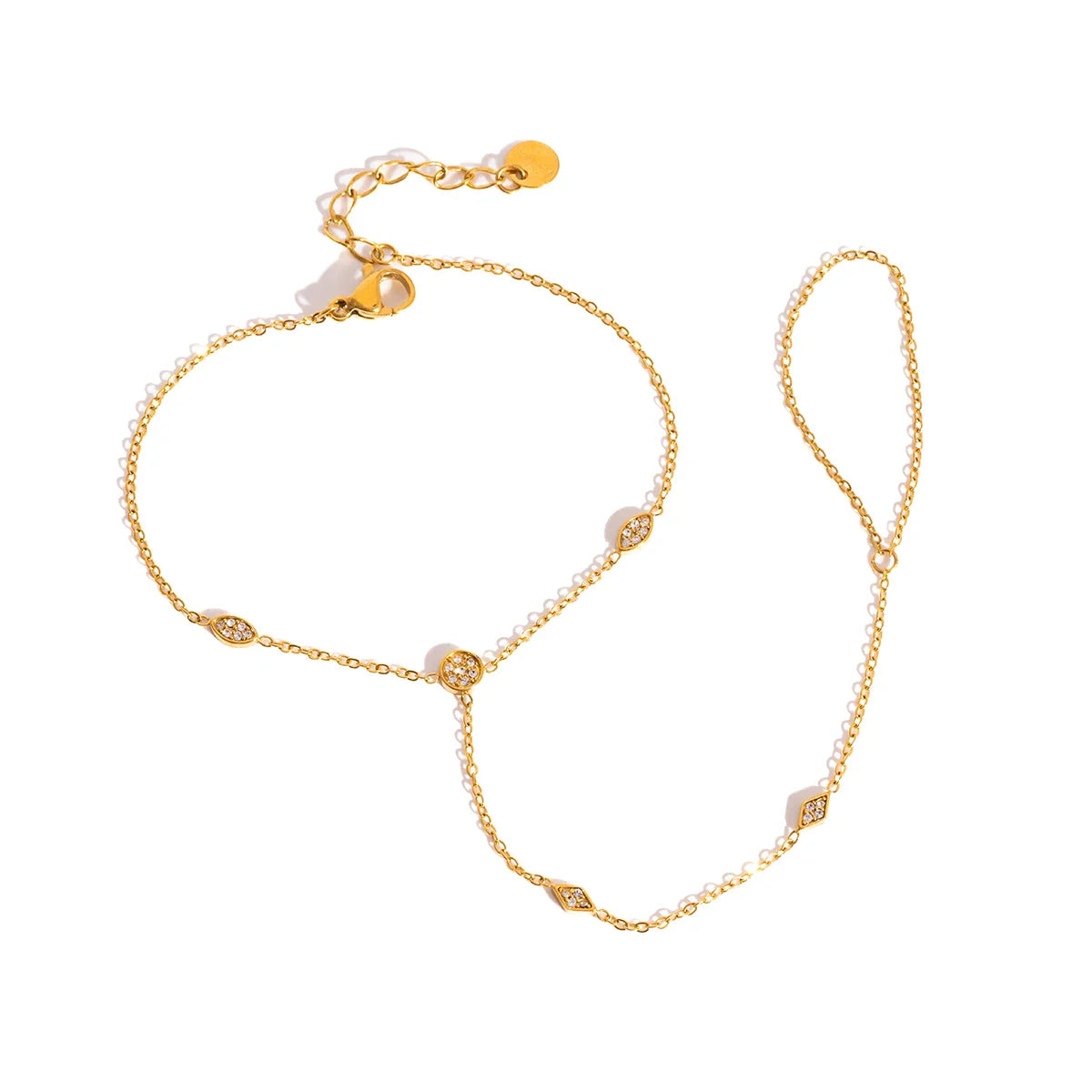 Pulseira de cristal delicada Youthway para mulheres, pulseira minimalista de aço inoxidável banhada a ouro 18K, joias da moda, presente