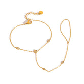Pulseira de cristal delicada Youthway para mulheres, pulseira minimalista de aço inoxidável banhada a ouro 18K, joias da moda, presente