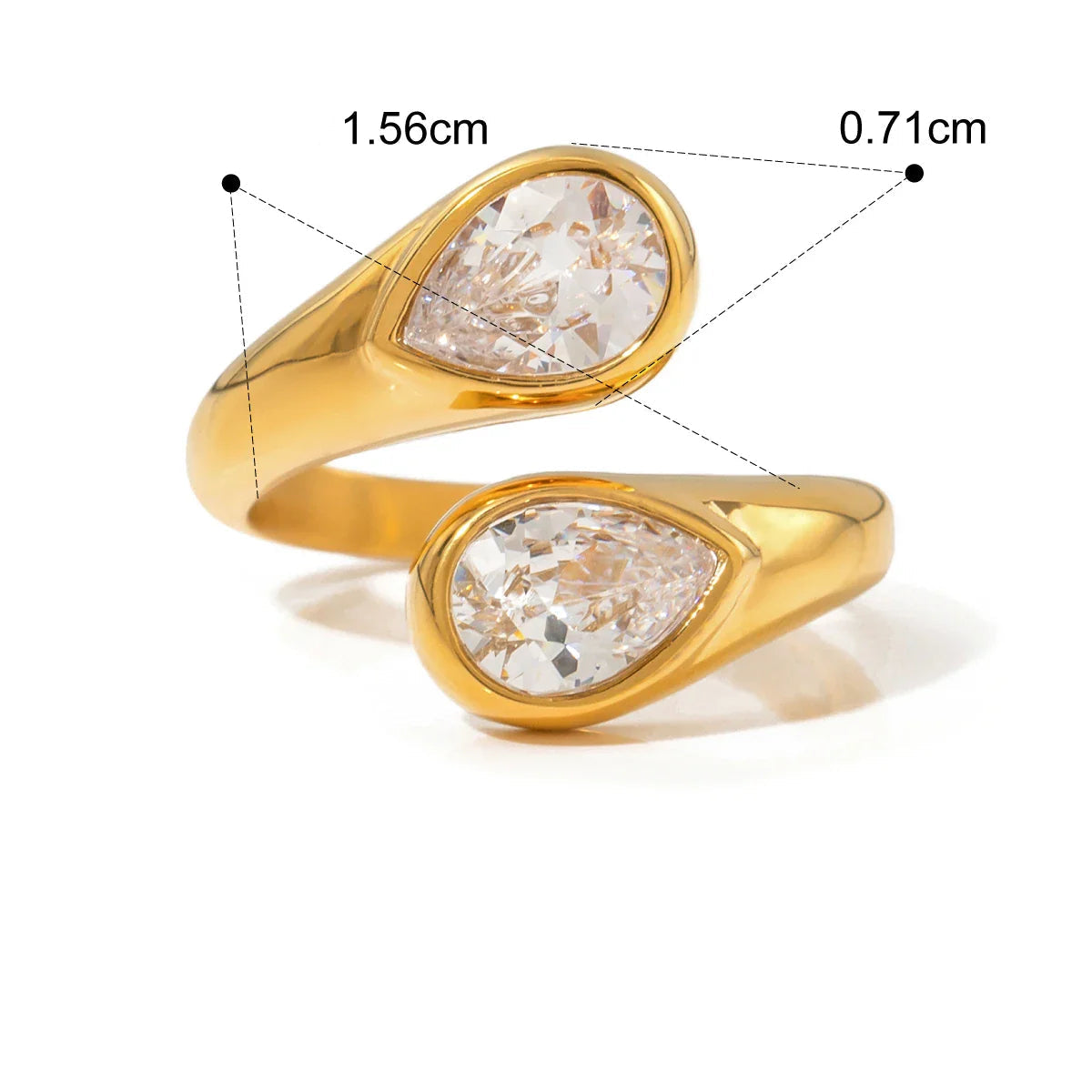 Anel de Ouro 18k com Cristal de Zircônia