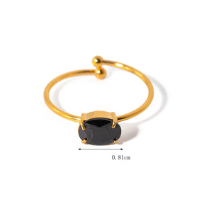 Anel Aço Inoxidável Ouro 18k com Zircônia