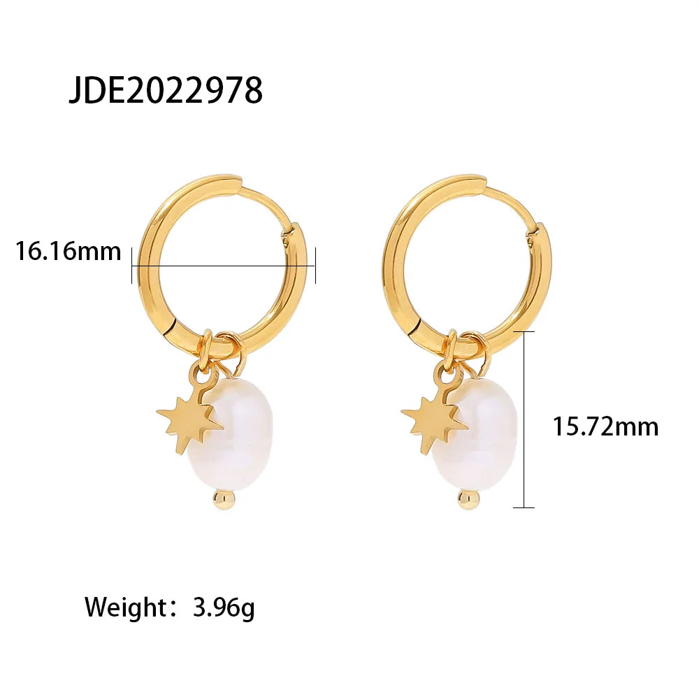 Brinco de Ouro Feminino Pérola Elegante