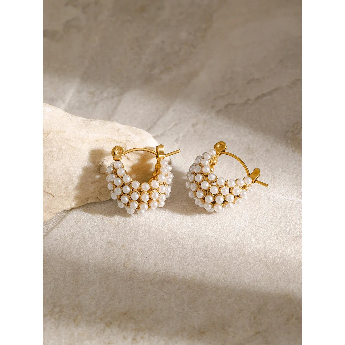Youthway luxo zircônia cúbica pérolas brincos de argola de aço inoxidável elegante charme estilo coreano moda jóias presente feminino