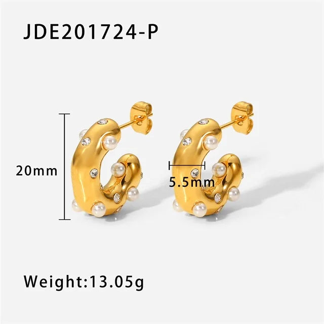 Brinco de Ouro Feminino Pérola Elegante