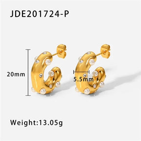 Brinco de Ouro Feminino Pérola Elegante