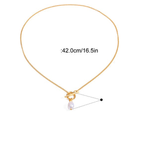 Colar Minimalista com Pérola Banhado a Ouro