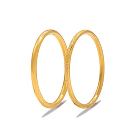 Anel Fino Minimalista Fosco/Brilhante, Aço Inoxidável 18KGP, Antialérgico, À Prova D'água, Joia Delicada Simples para o Dia a Dia, Presente