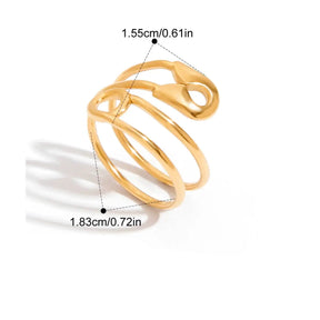 Anel Minimalista de Aço Inoxidável Banhado a Ouro