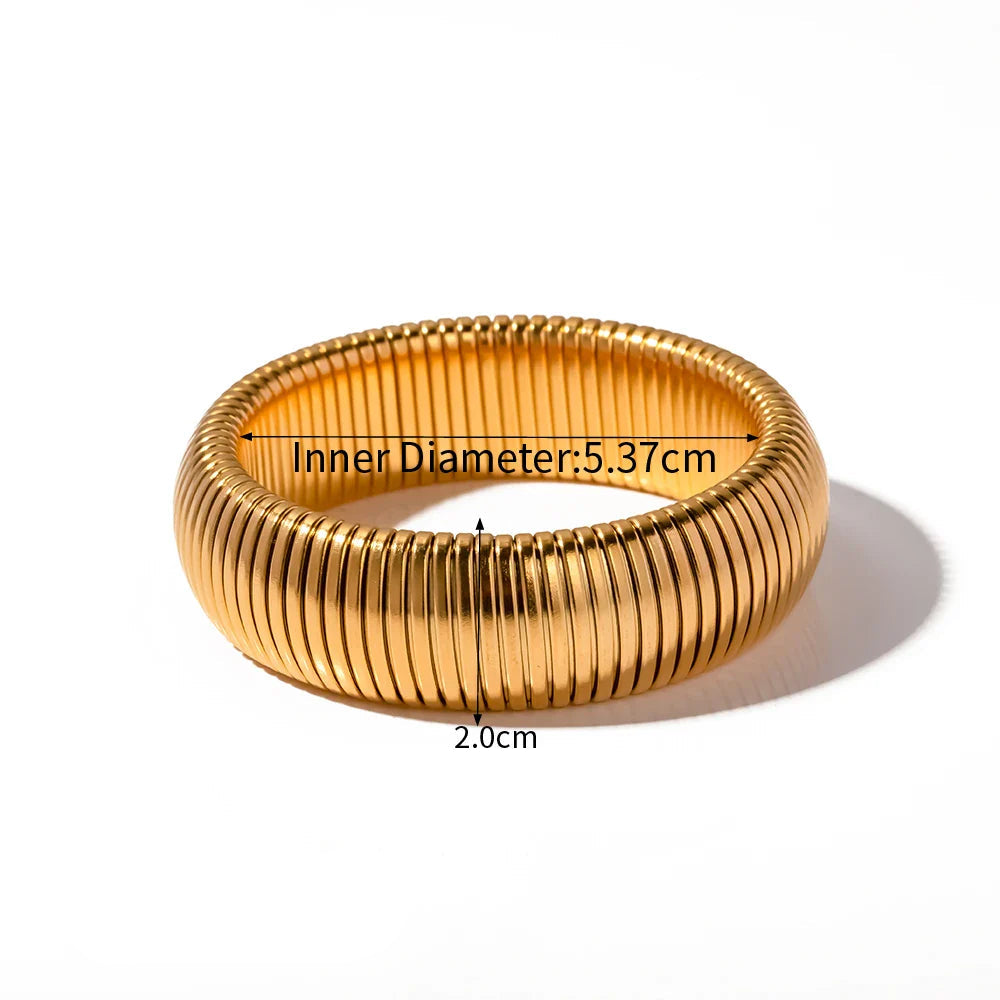 Pulseira de Aço Inoxidável Dourada e Prateada