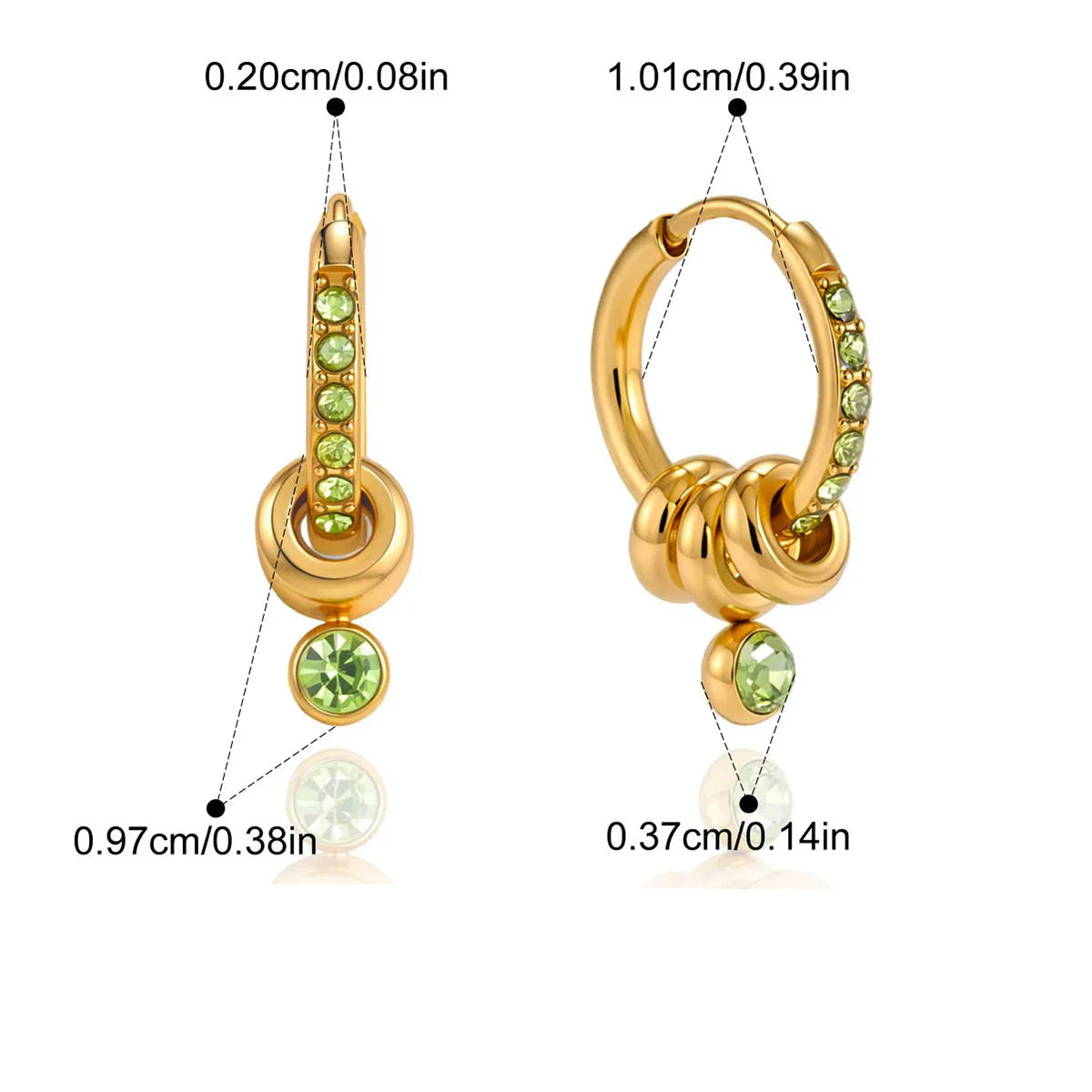 Brinco de Ouro 18k Feminino Cristal Elegância