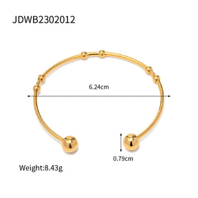 Pulseira Unissex de Aço Inoxidável Dourada Moderna
