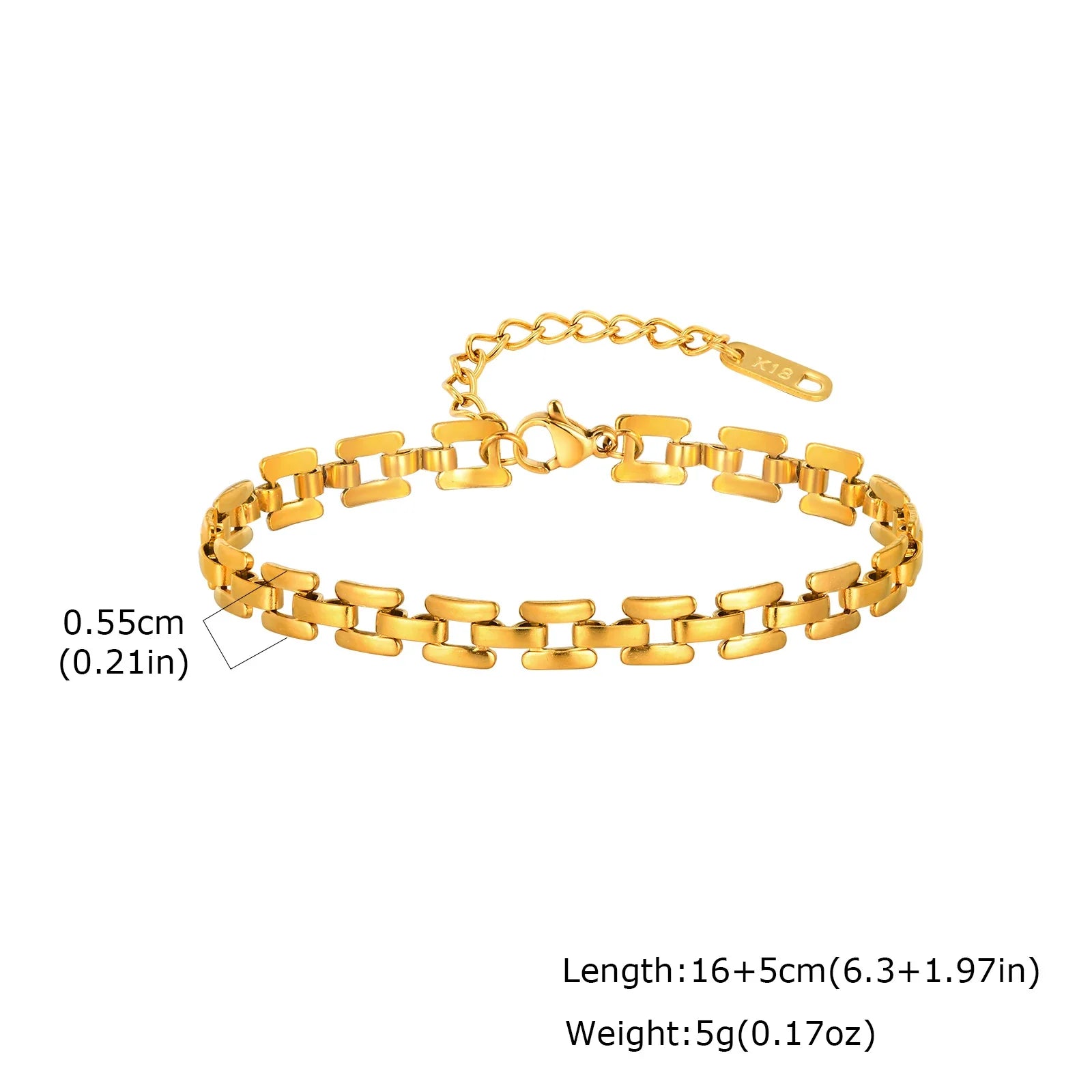 Pulseira de Aço Inoxidável com Fecho T Elegante