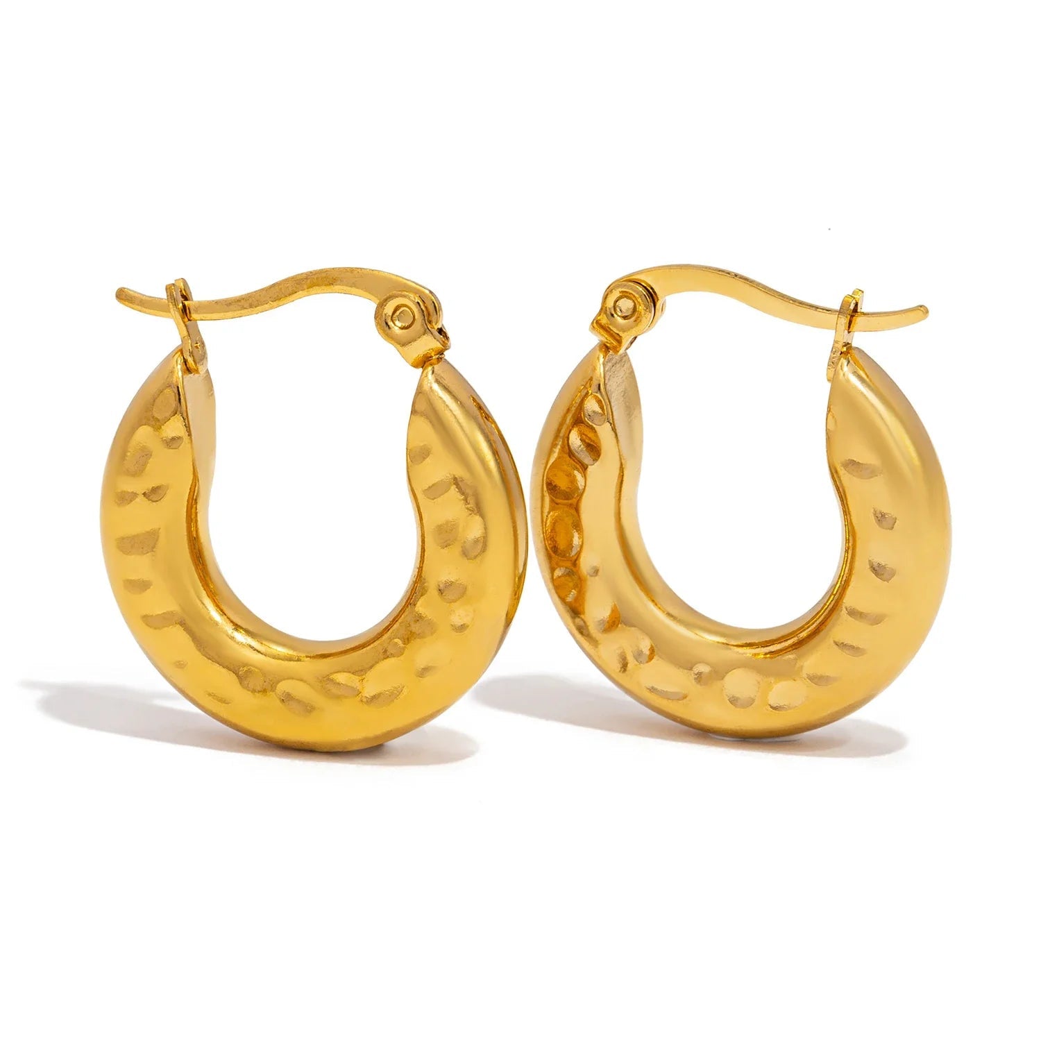 UHBINYCA Surface Pit Shape Oval Fashion Brincos para mulheres joias à prova d'água de aço inoxidável