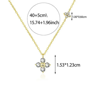 925 prata esterlina delicado sorte cz folha colar para mulher 14k banhado a ouro flores elegante pingente colar jóias de casamento
